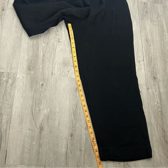 Bryan Walker Wide Leg Black Linen High Rise Crop Ankle Pant Pull On Elastic M - Picture 9 of 11